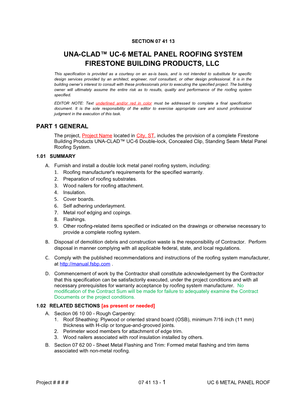 Una-Clad Uc-6 Metal Panelroofing System