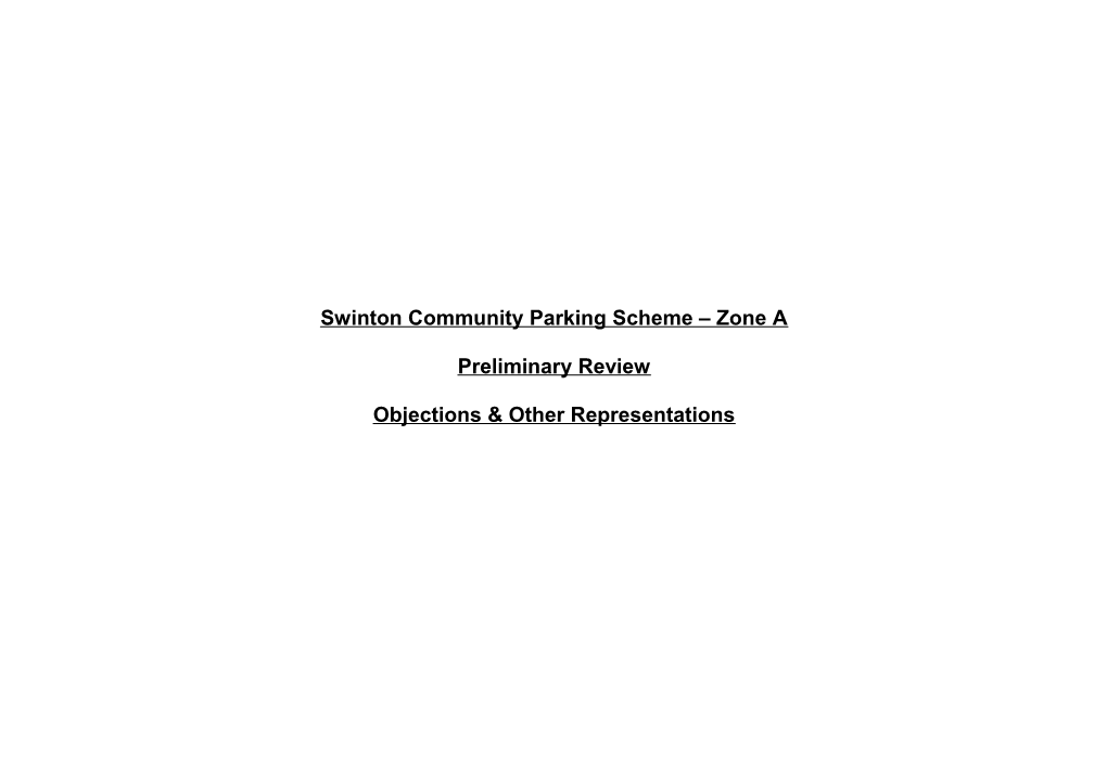 Swinton Community Parking Scheme Zone A