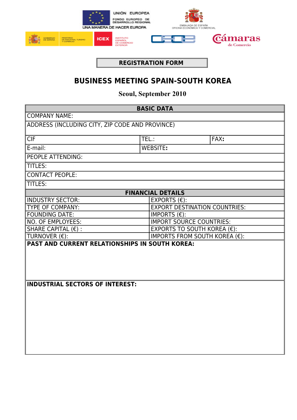 Business Meeting Spain-South Korea