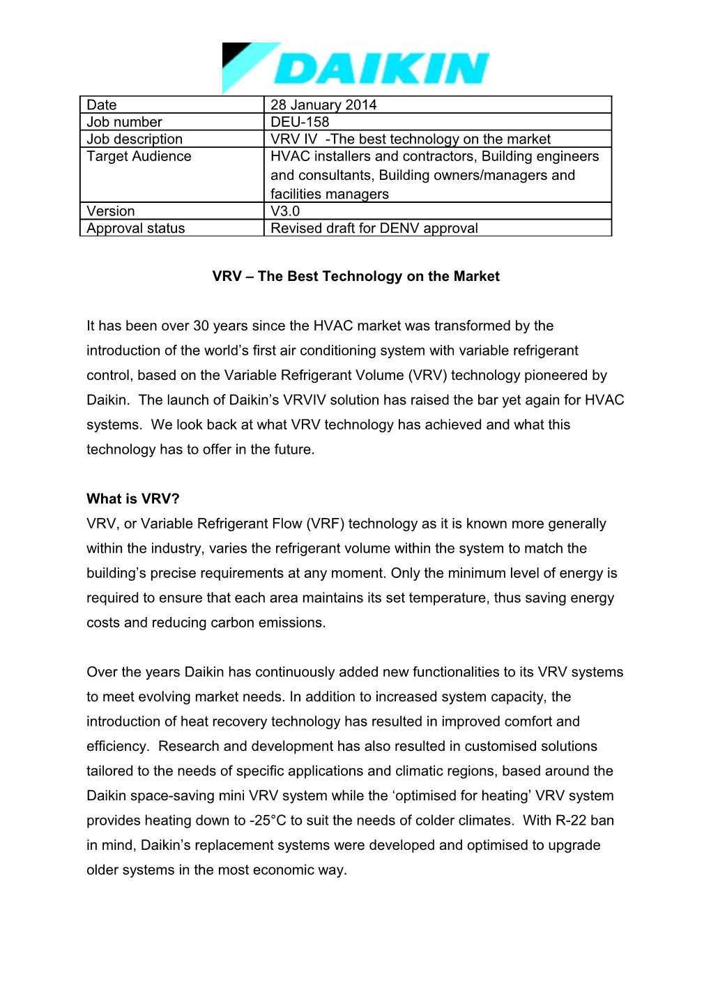 VRV the Best Technology on the Market