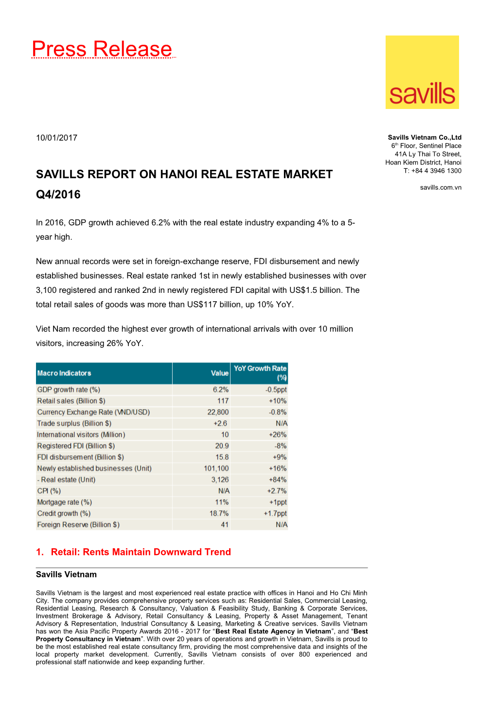 SAVILLS REPORT on Hanoi REAL ESTATE MARKET