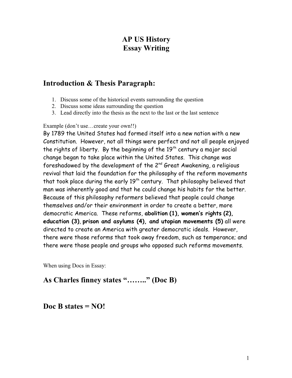 Introduction & Thesis Paragraph