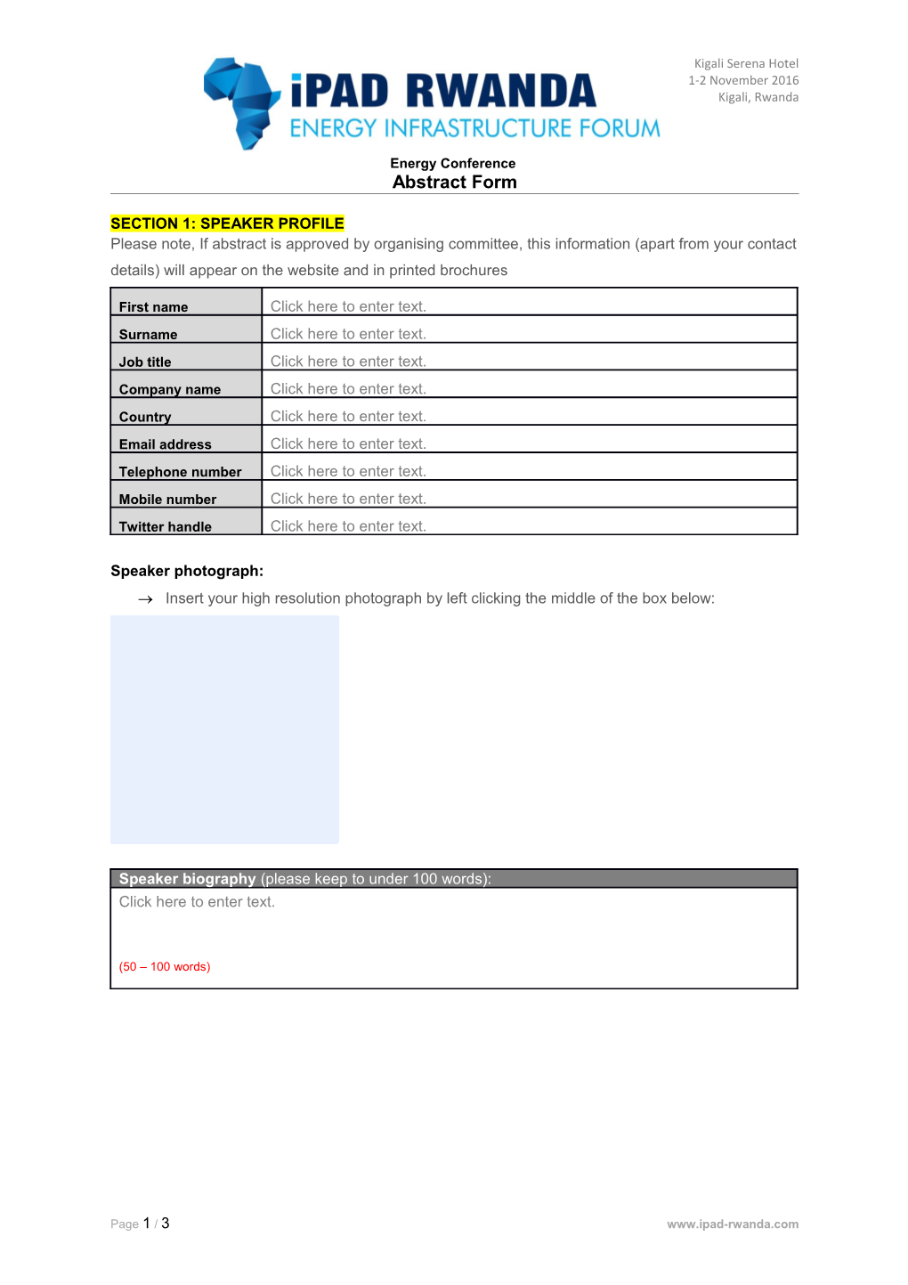 Section 1: Speaker Profile