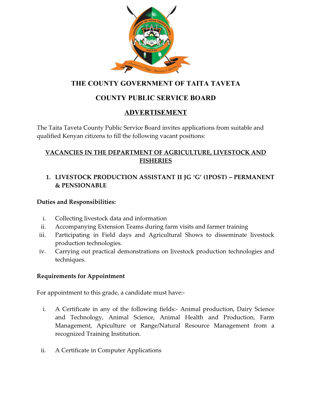 The County Government of Taita Taveta