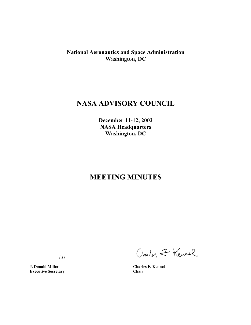 Nasa Advisory Council (Nac)