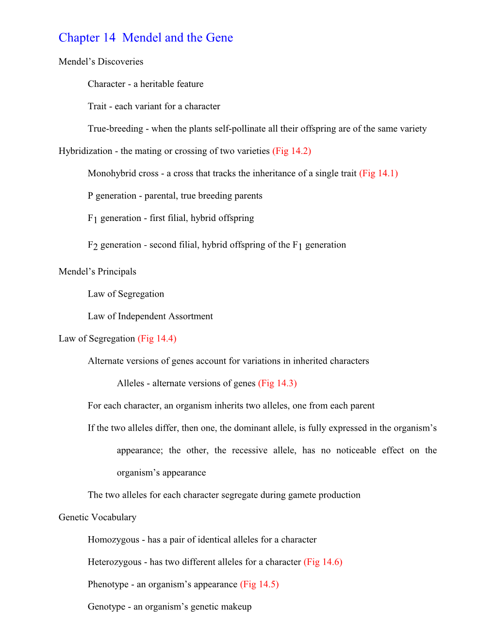 Chapter 14 Mendel and the Gene