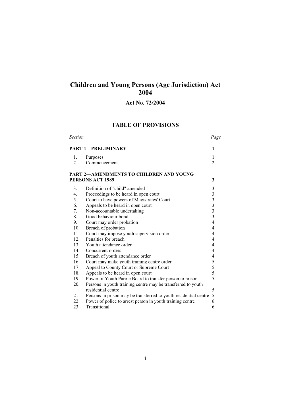 Children and Young Persons (Age Jurisdiction) Act 2004