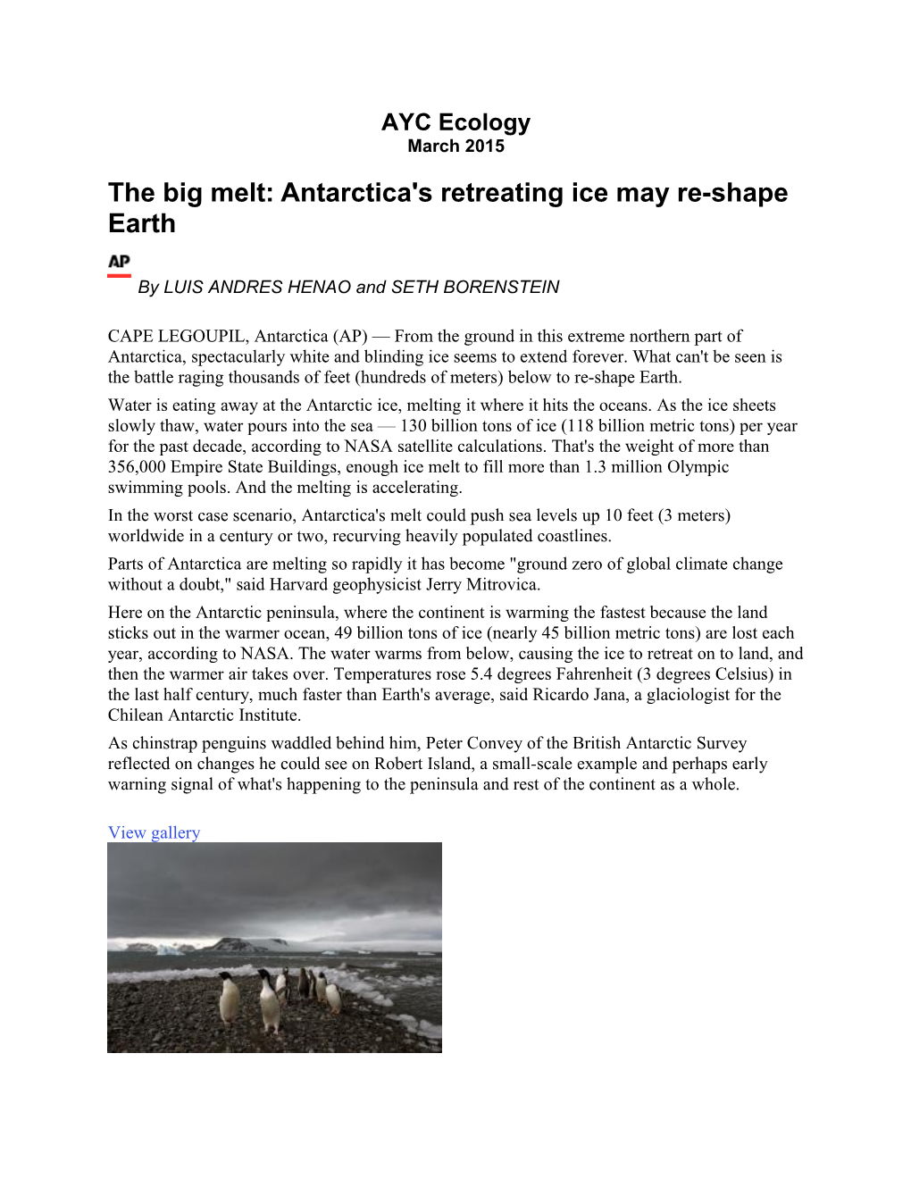 The Big Melt: Antarctica's Retreating Ice May Re-Shape Earth