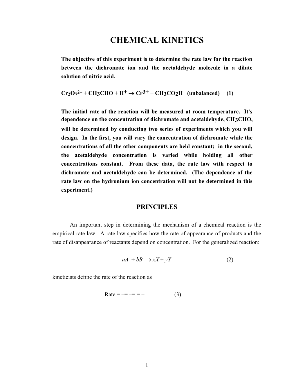 New Chemical Kinetics