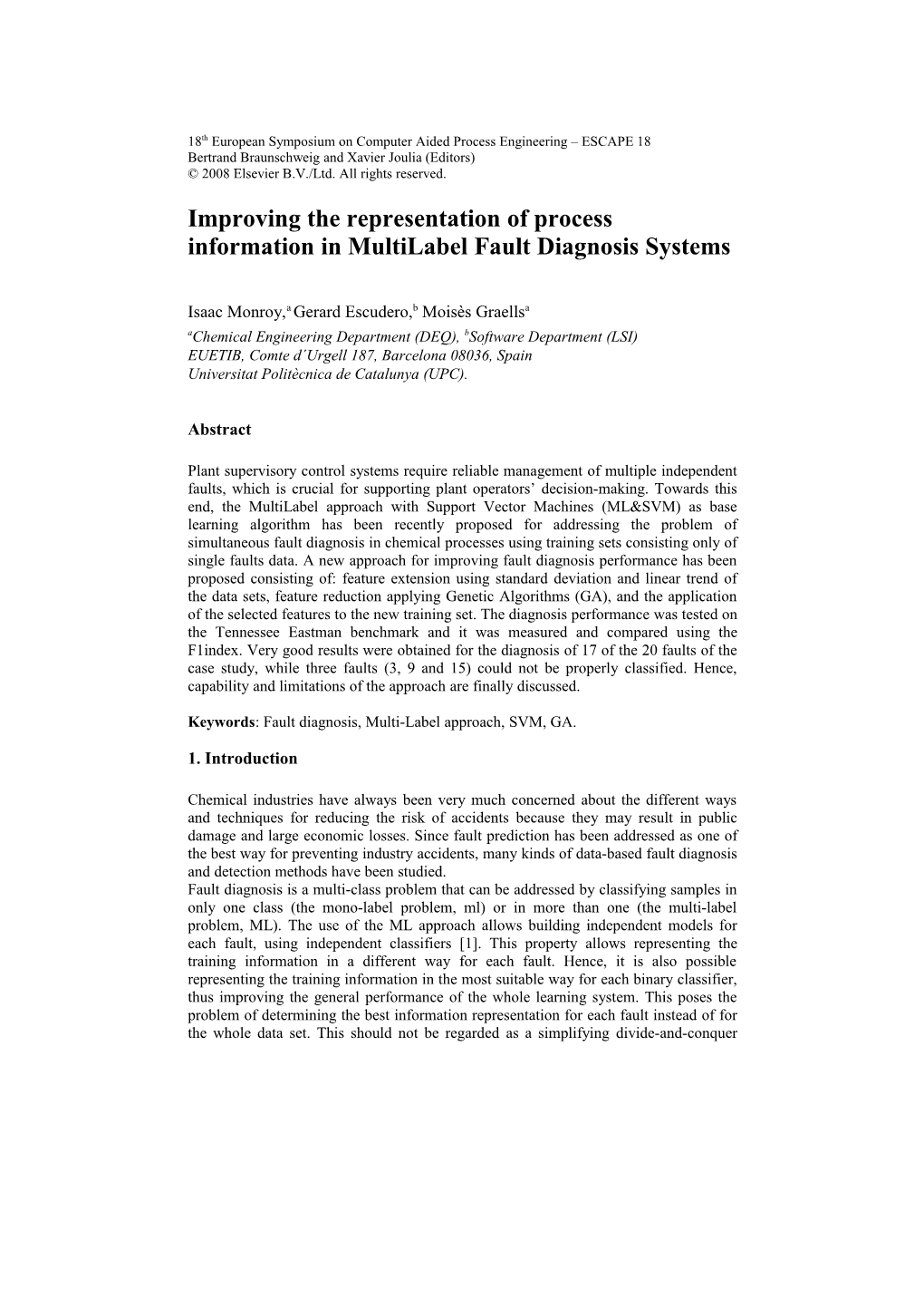 Improving the Representation of Process Information in Multilabel Fault Diagnosis Systems