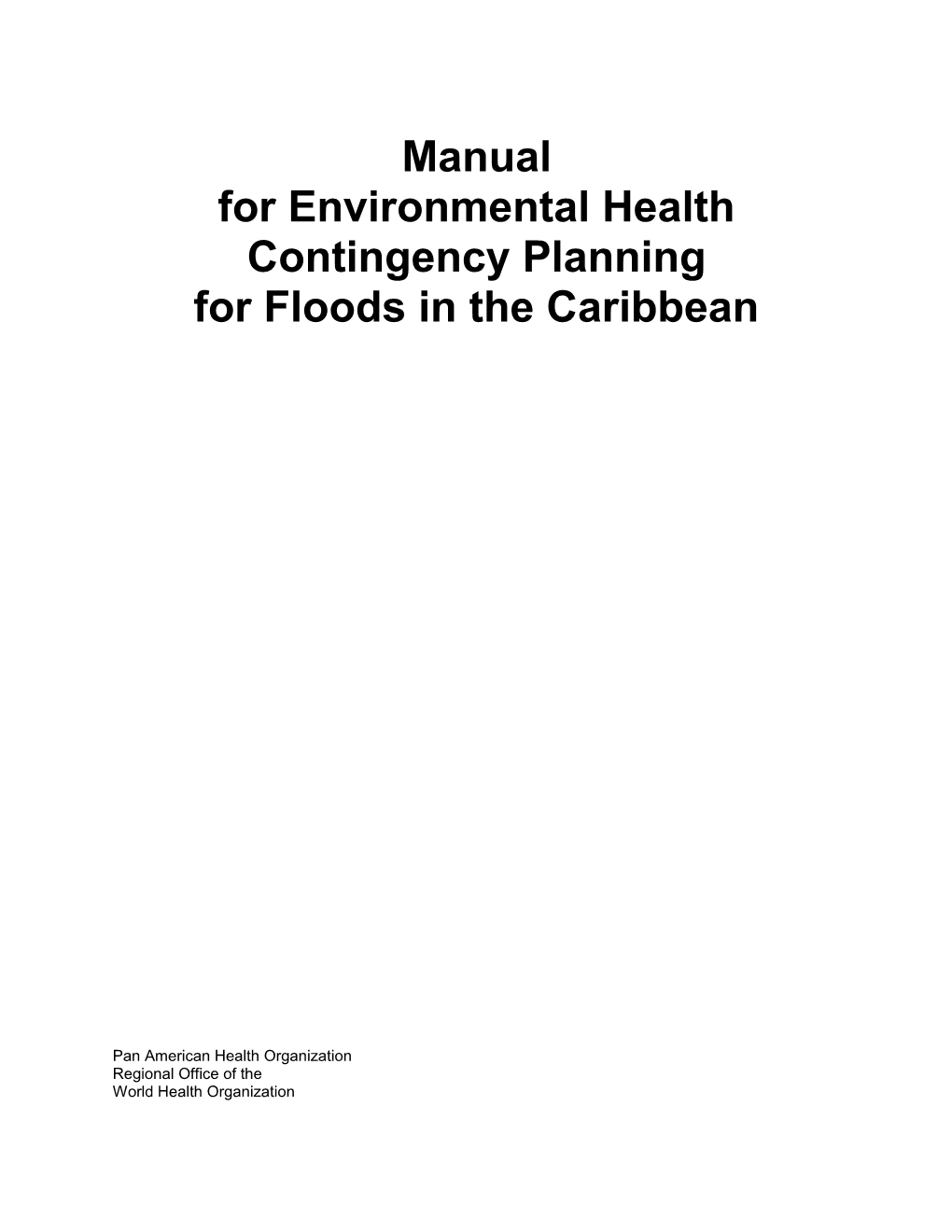 Environmental Health Contingency Planning for Floods in the Caribbean