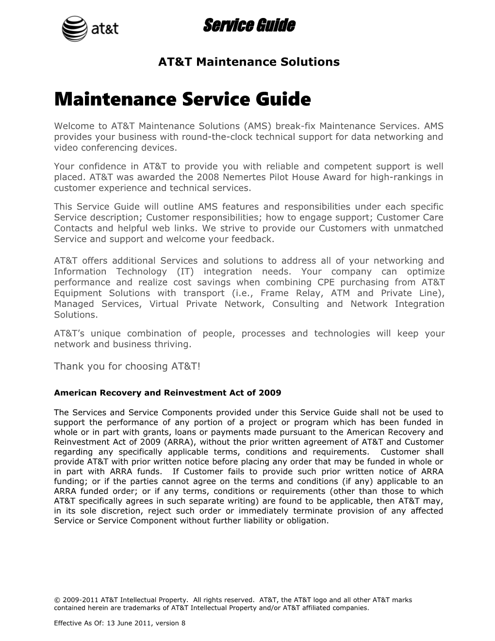 AT&T Network Deployment Service Guide