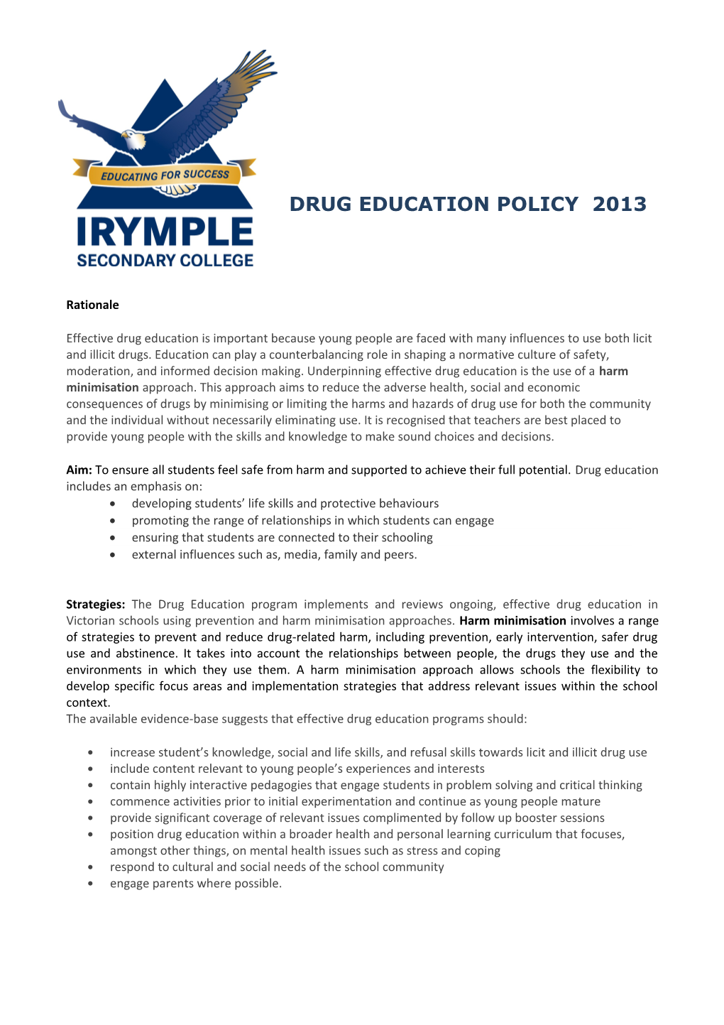 Drug Education Policy2013