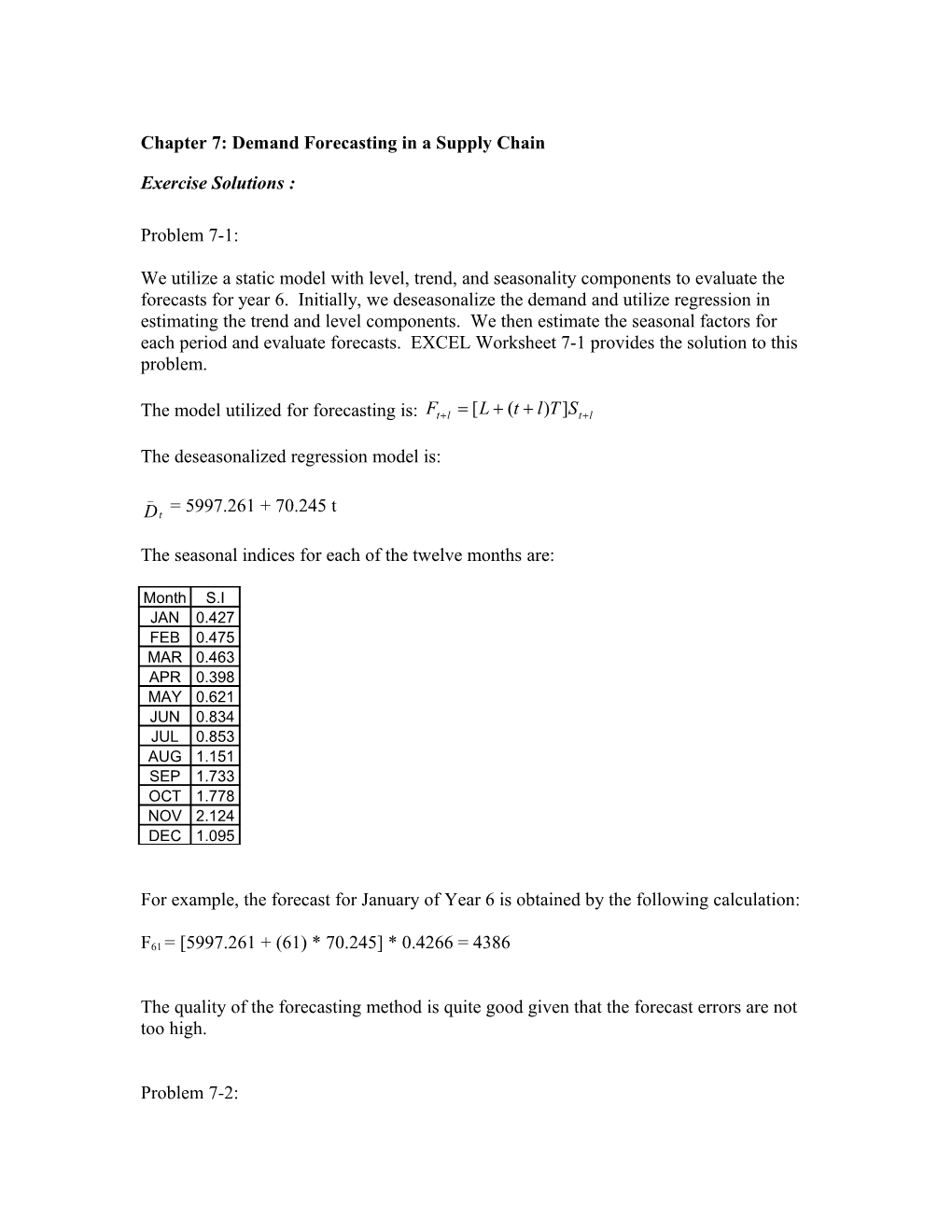 Chapter 7: Demand Forecasting in a Supply Chain