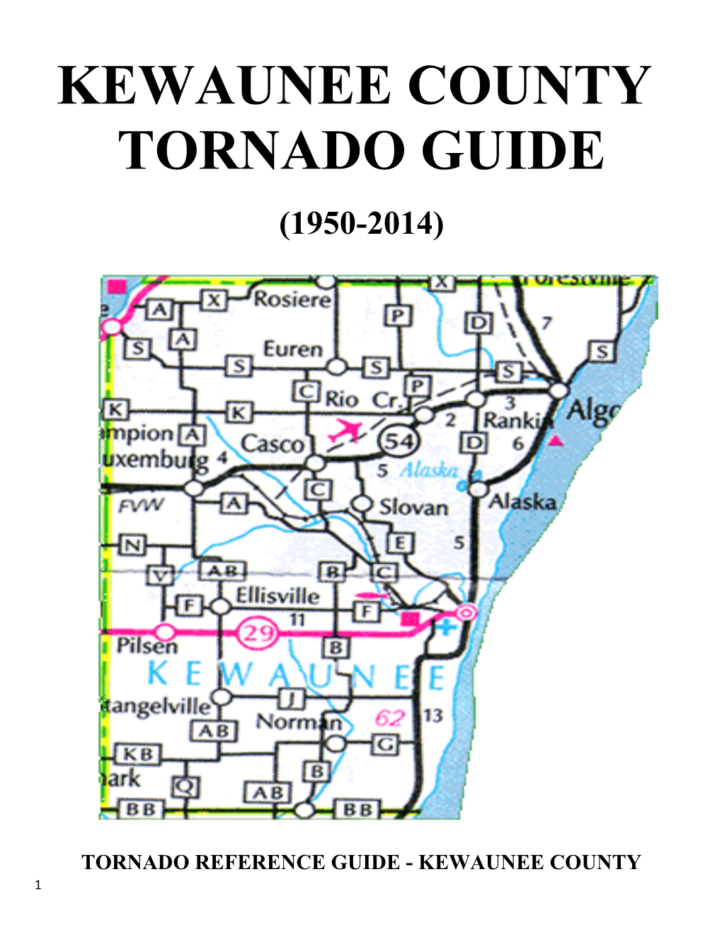 Tornado Reference Guide - Kewaunee County