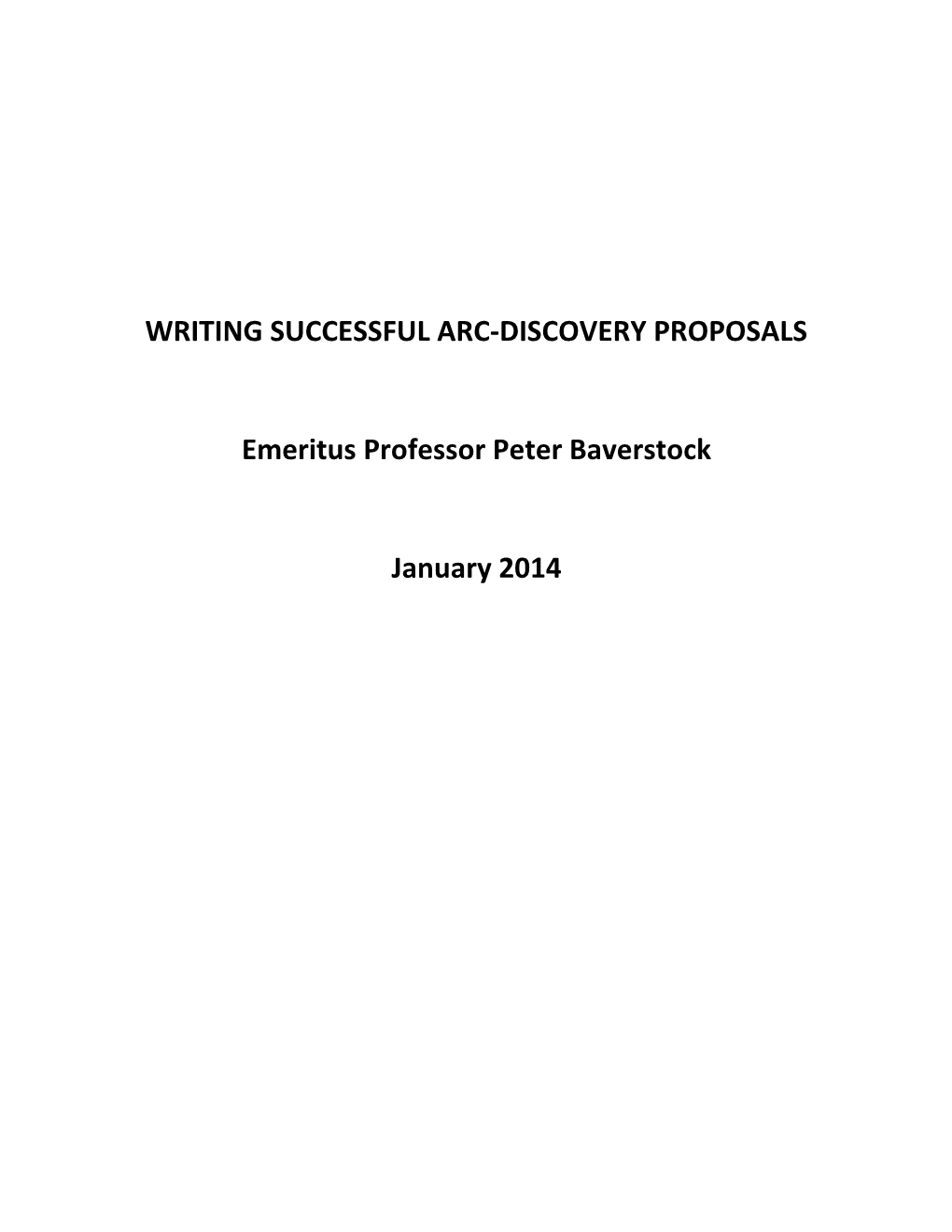 Writing Successful Arc-Discovery Proposals