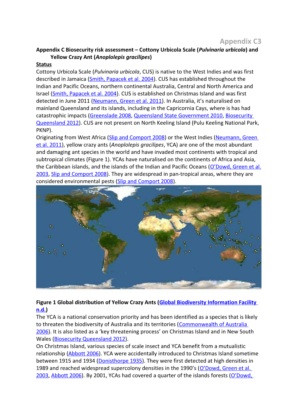 Appendix C Biosecurity Risk Assessment Cottony Urbicola Scale (Pulvinaria Urbicola) And