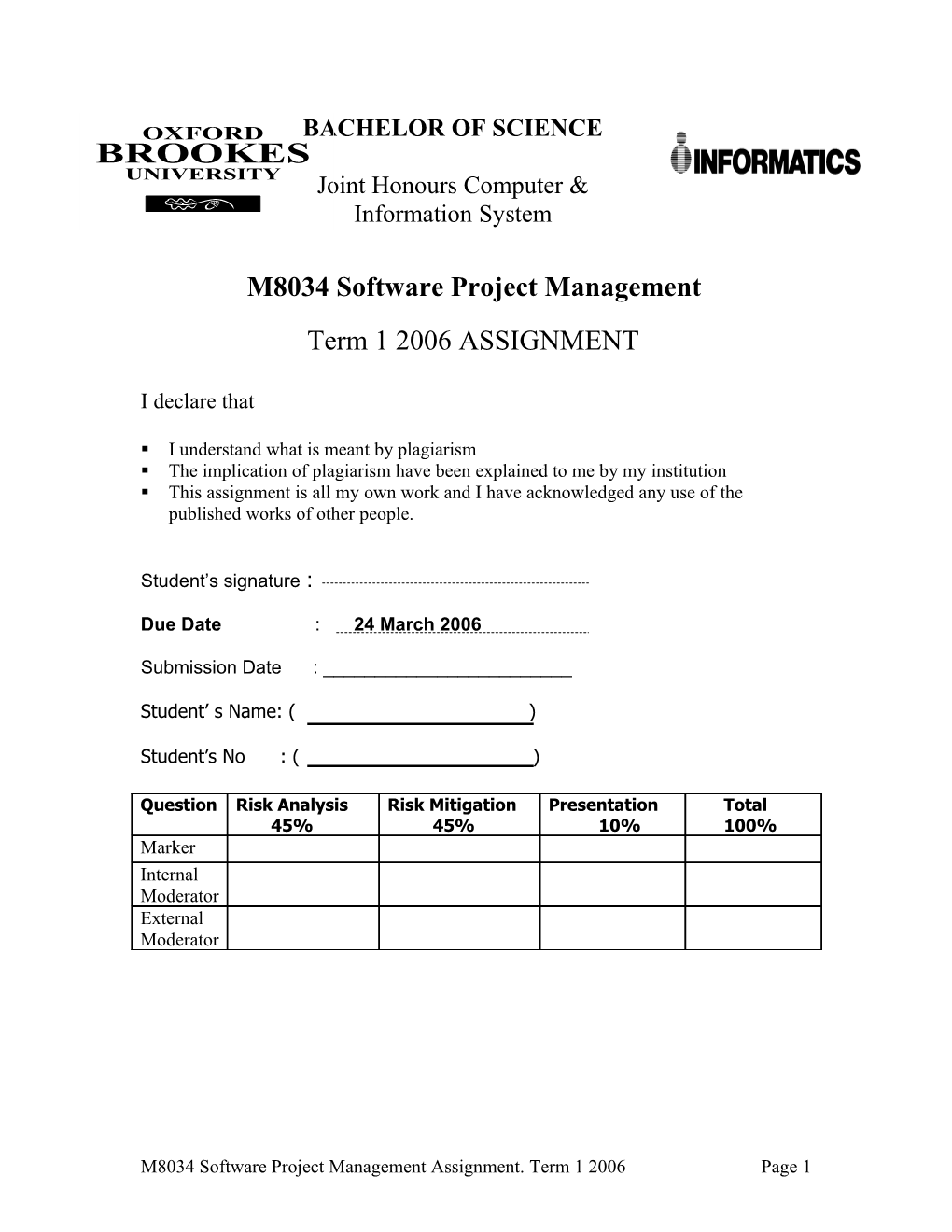 M8034 Software Project Management