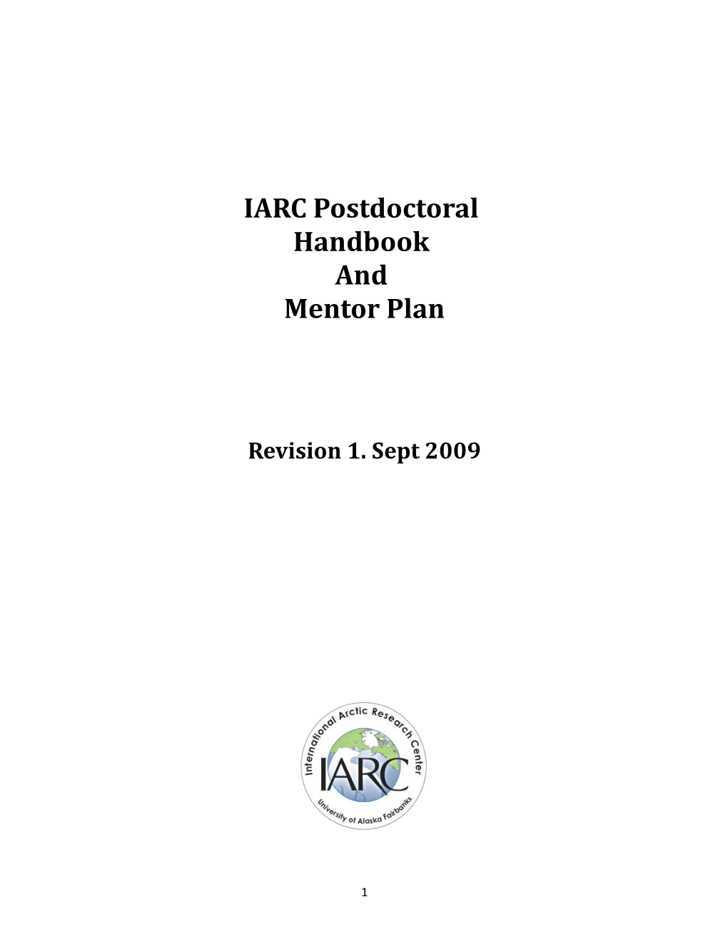 IARC Postdoctoral Handbook