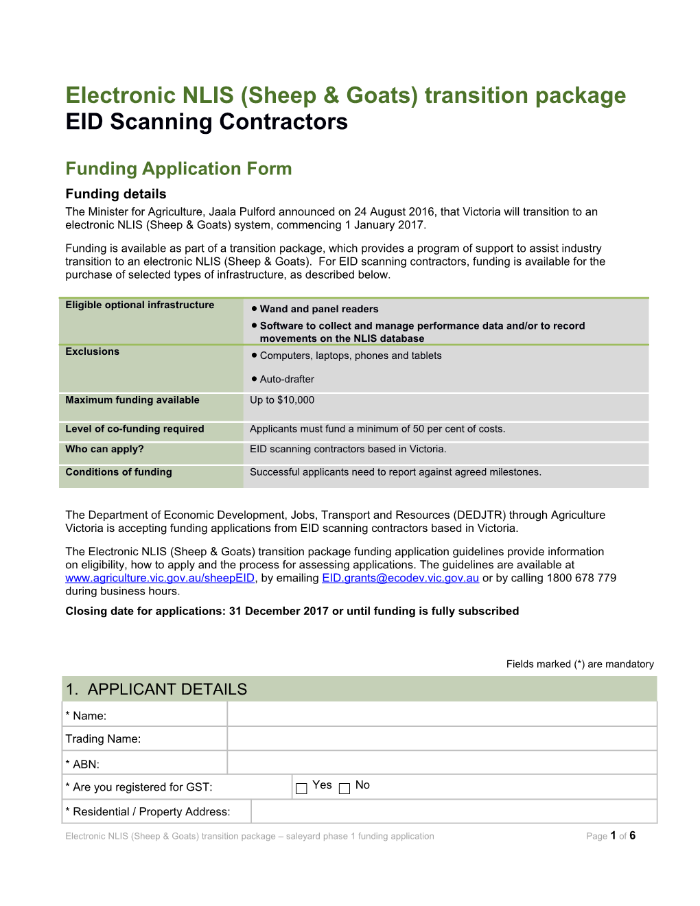 Electronicnlis (Sheep & Goats) Transition Package EID Scanning Contractors
