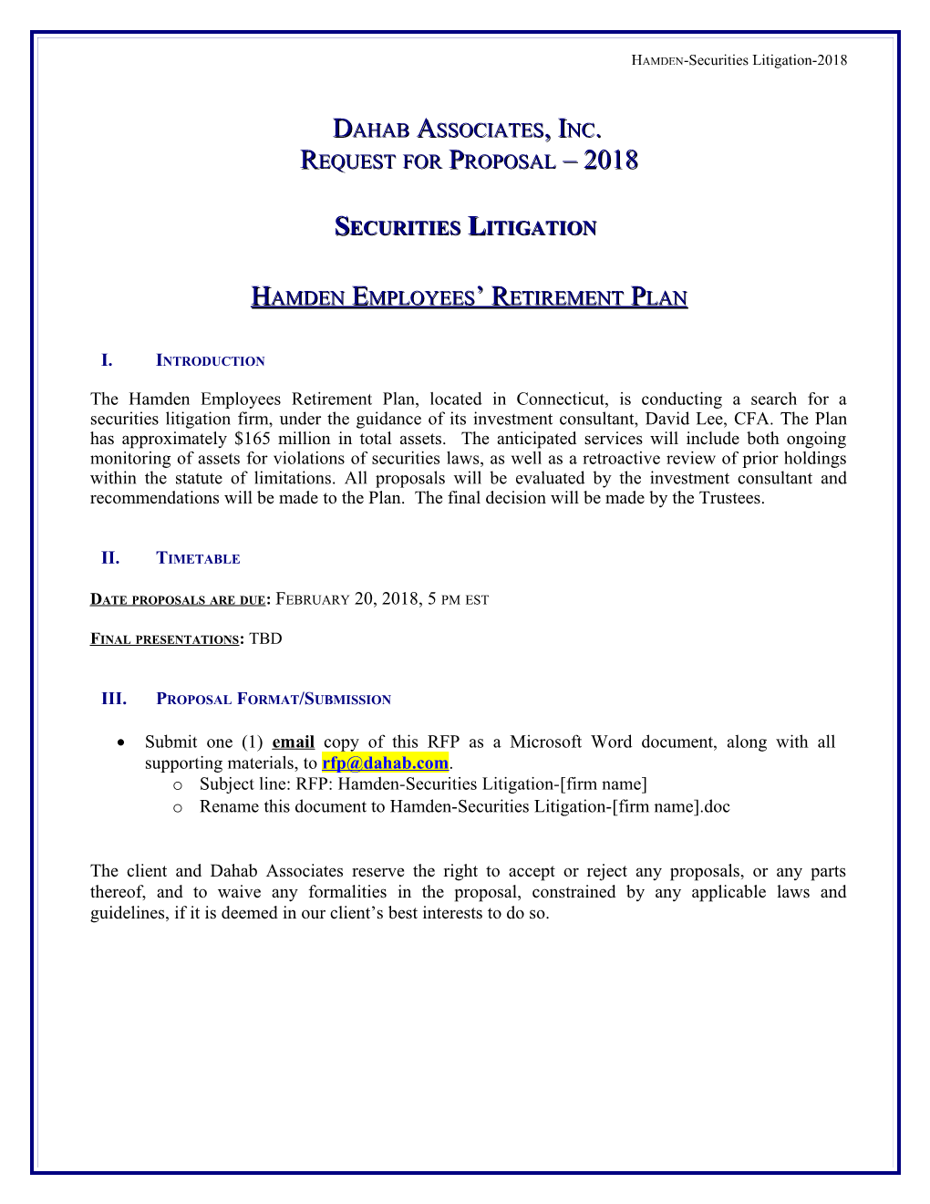 Hamden-Securities Litigation-2018