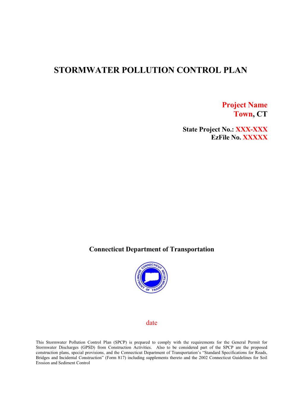 Stormwater Pollution Control Plan