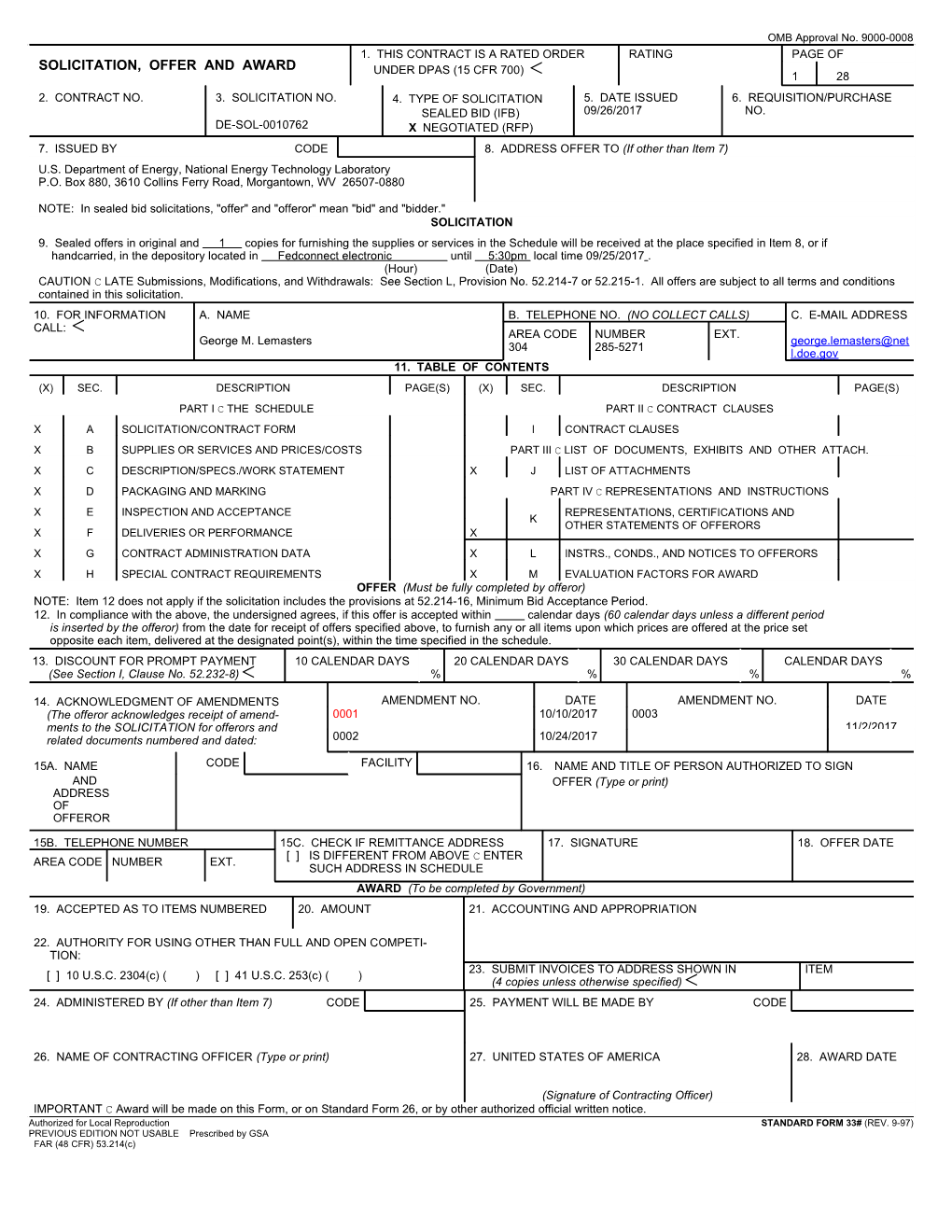 Authorized for Local Reproduction STANDARD FORM 33# (REV. 997)