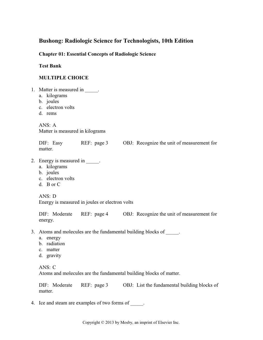 Bushong: Radiologic Science for Technologists, 10Th Edition