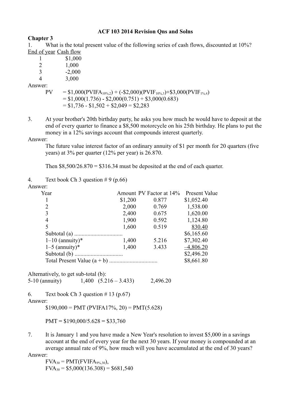 ACF 103 2014 Revision Qns and Solns