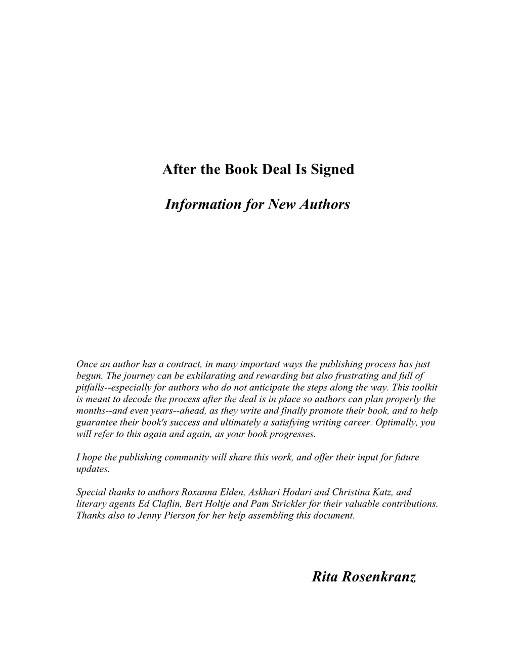 After the Book Deal Is Signed