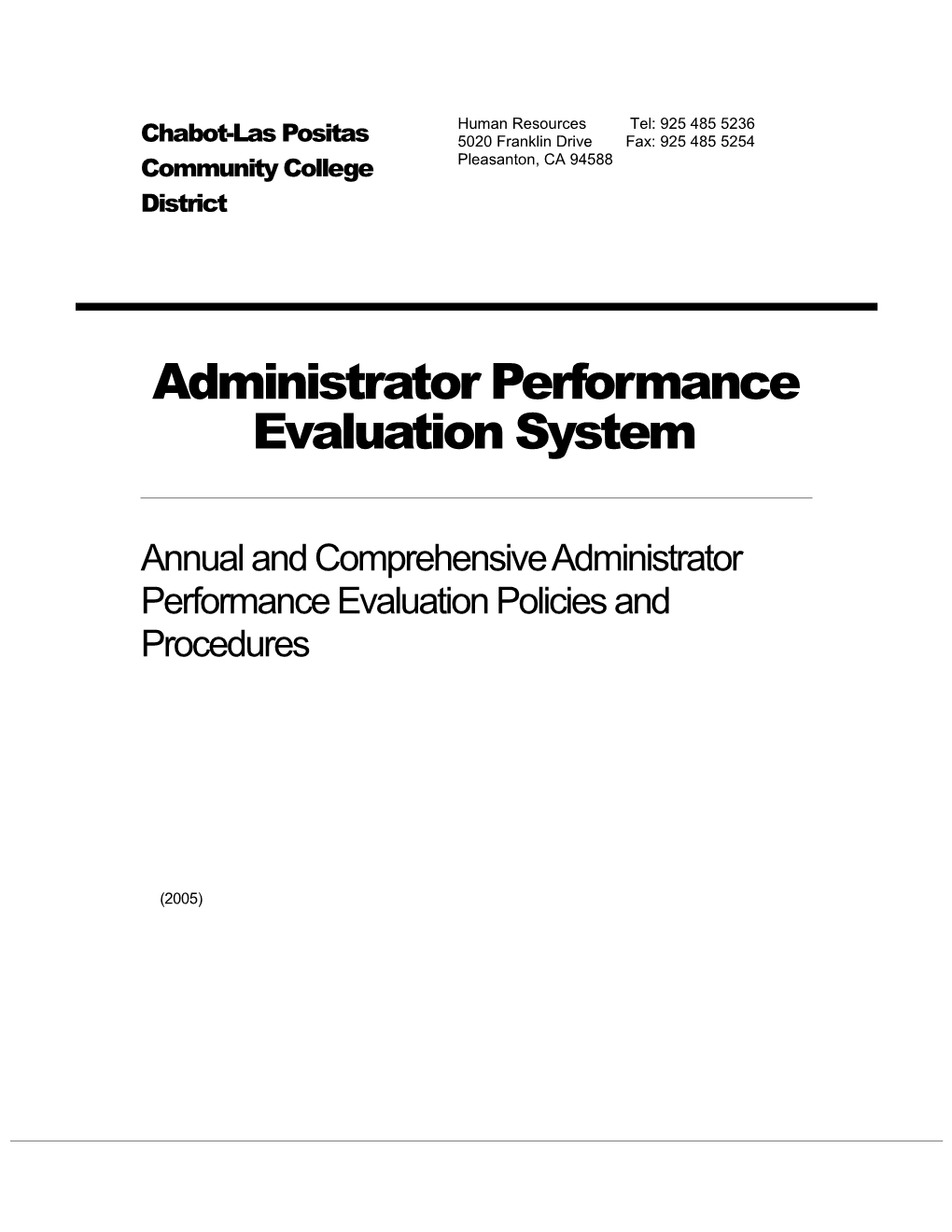 Administrator Performance Evaluation System