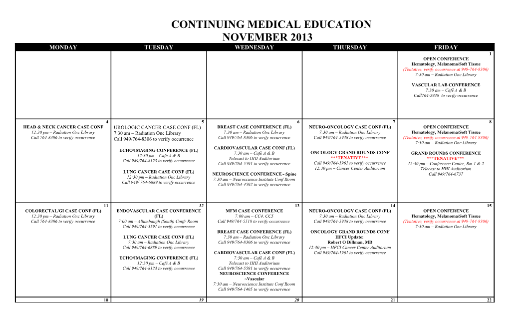 Continuing Medical Education November 2013