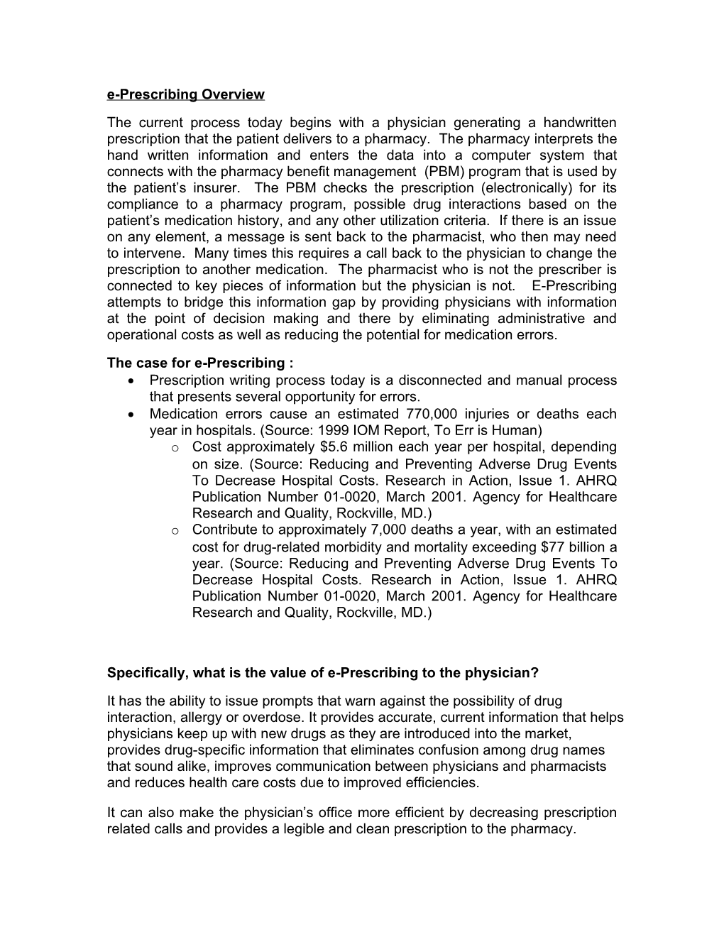 E-Prescribing Overview