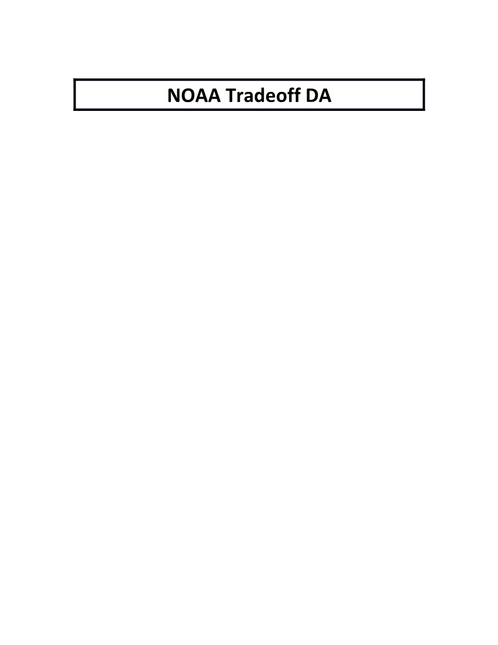 NOAA Tradeoff DA