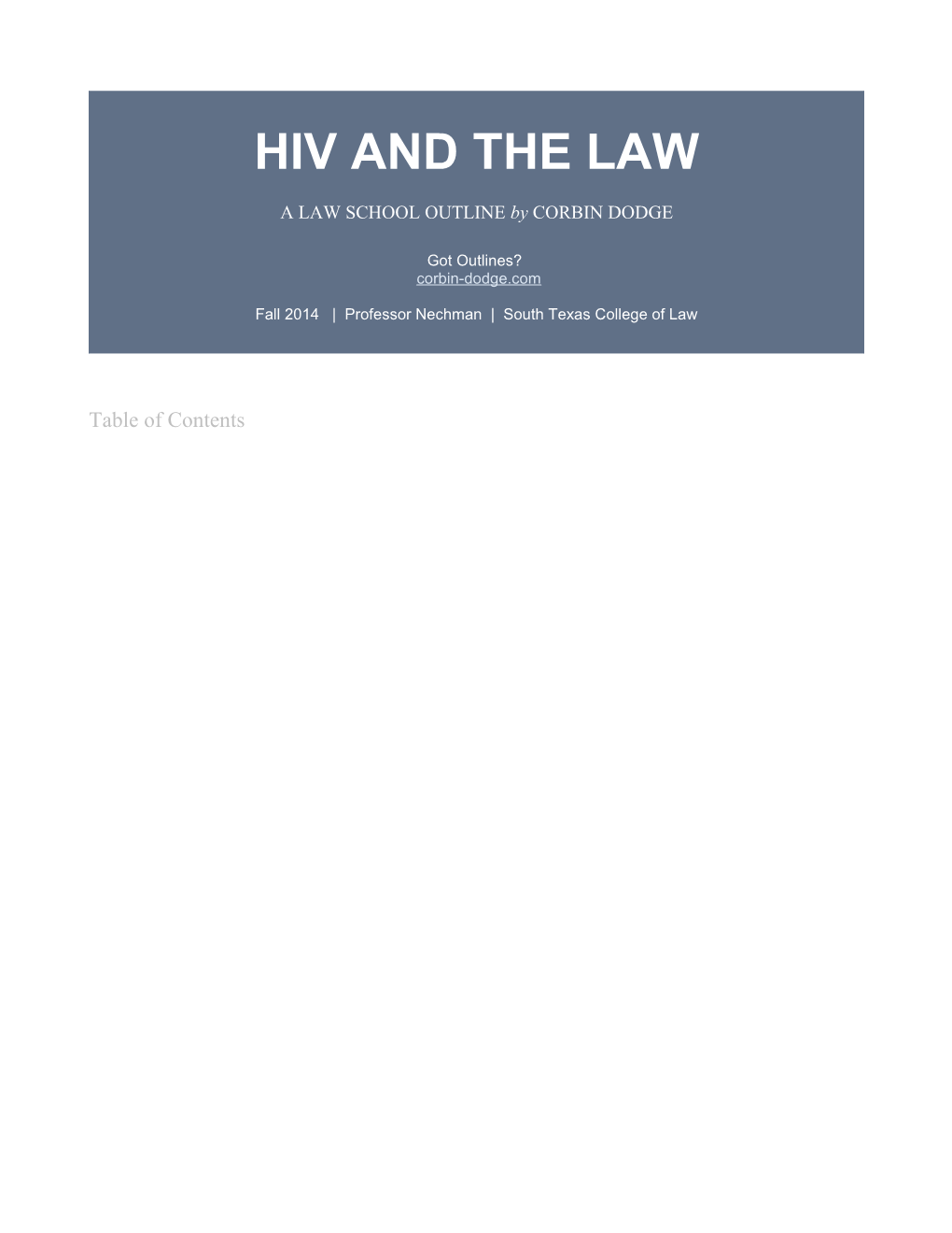 HIV and the Law