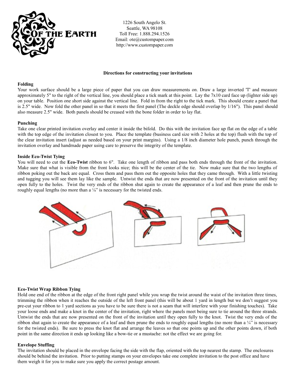 Directions for Constructing Your Invitations