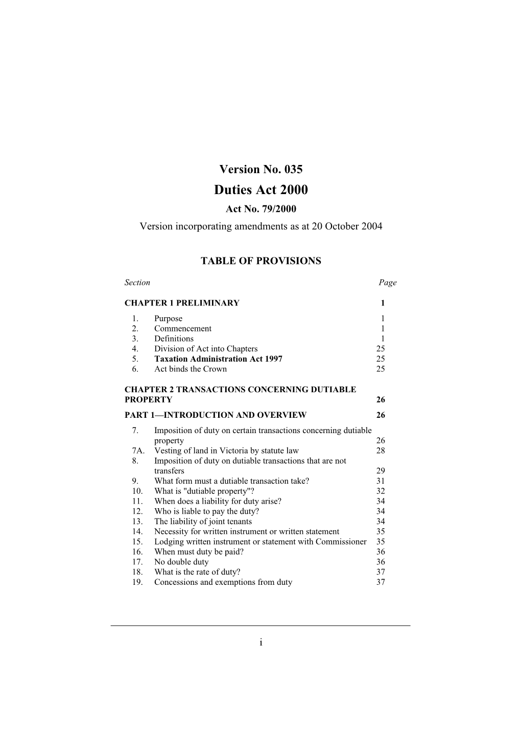 Version Incorporating Amendments As at 20 October 2004