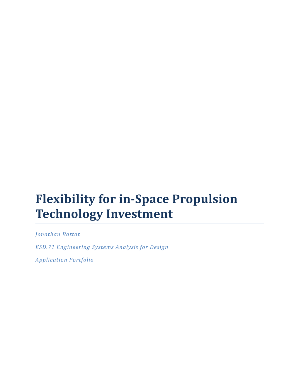 Flexibility for In-Space Propulsion Technology Investment