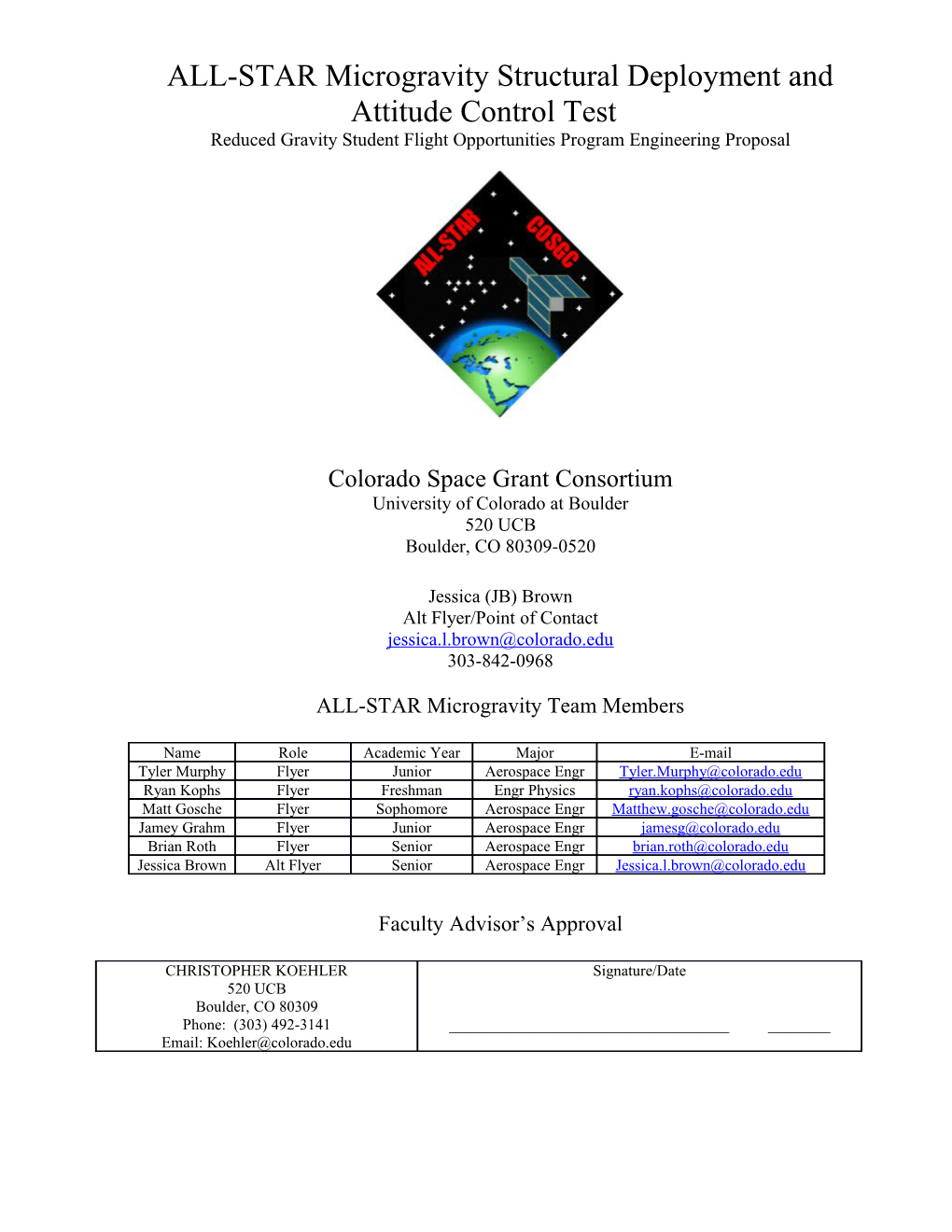 ALL-STAR Microgravity Structural Deployment and Attitude Control Test