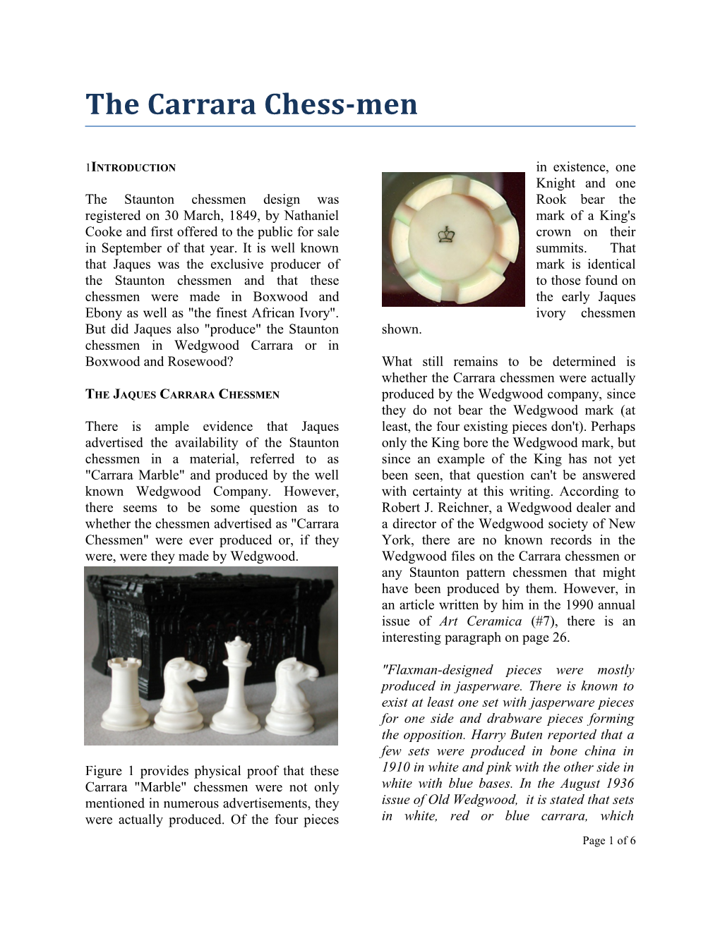 The Carrara Chess-Men