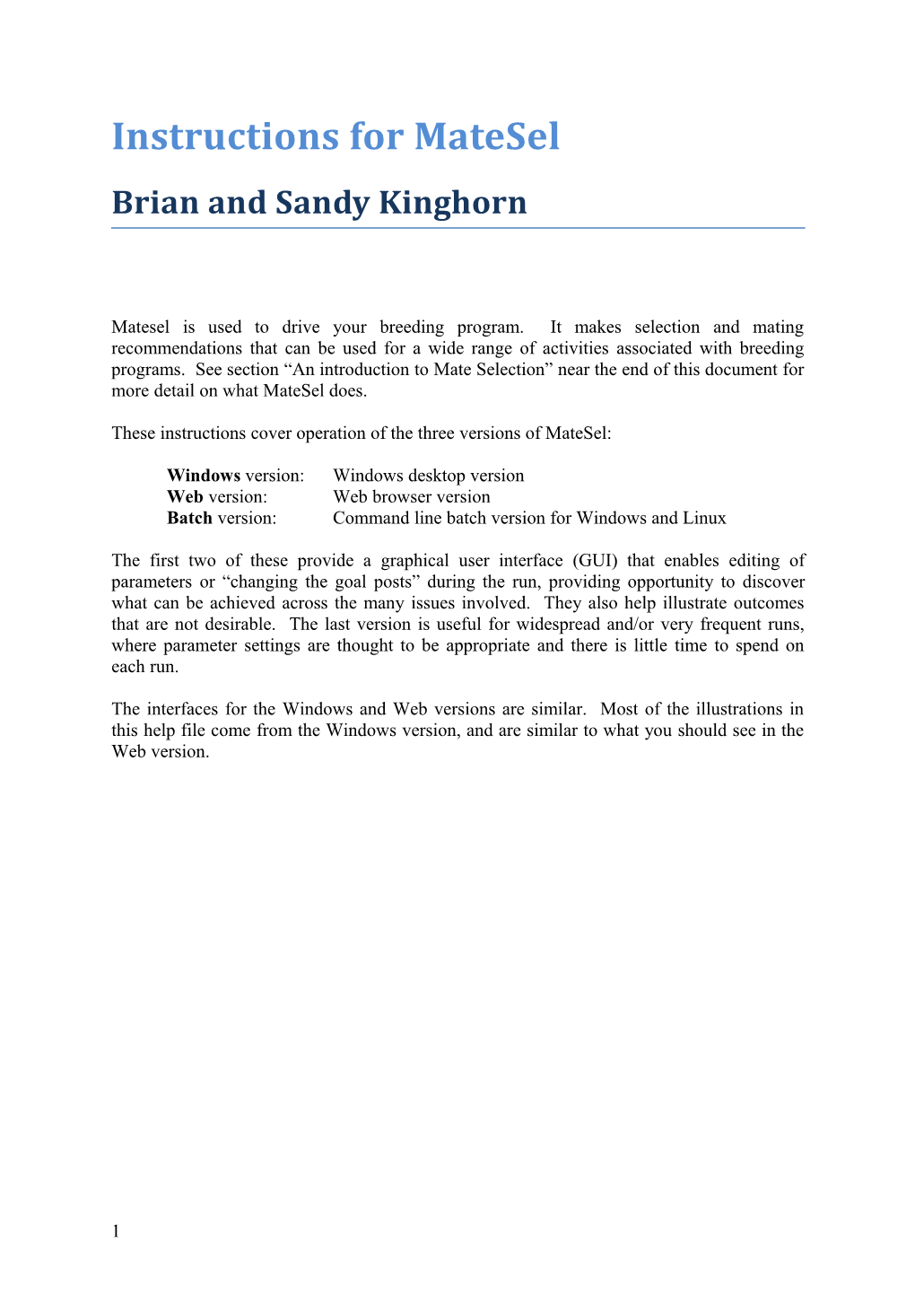 Brian and Sandy Kinghorn