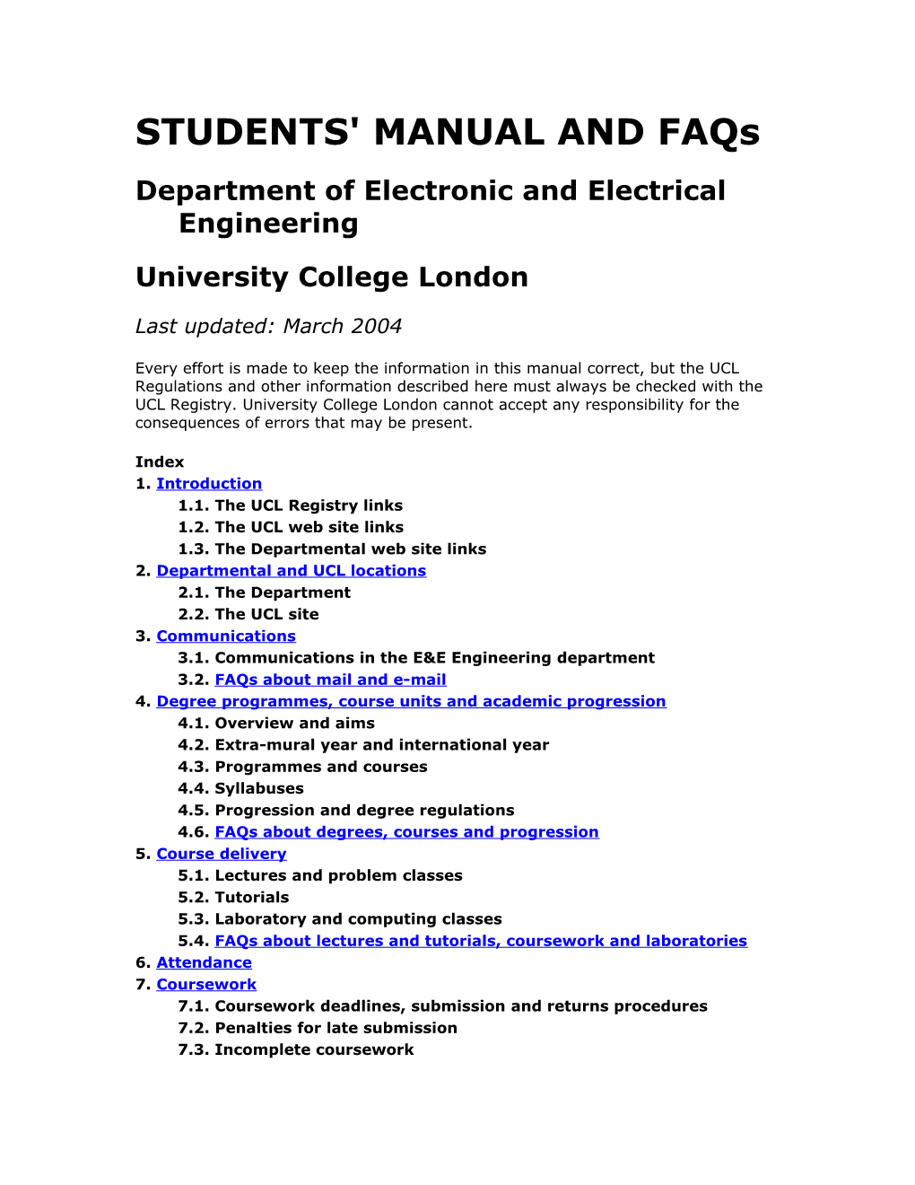 E&E Engineering Undergraduate Students' Manual