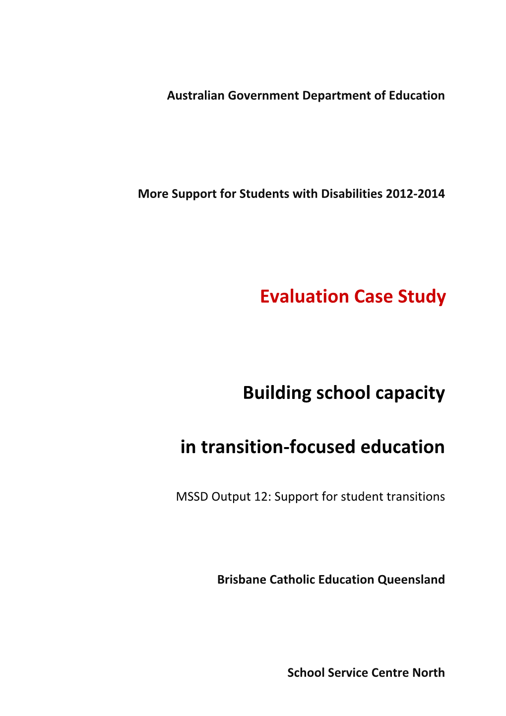 Building School Capacity in Transition-Focused Education