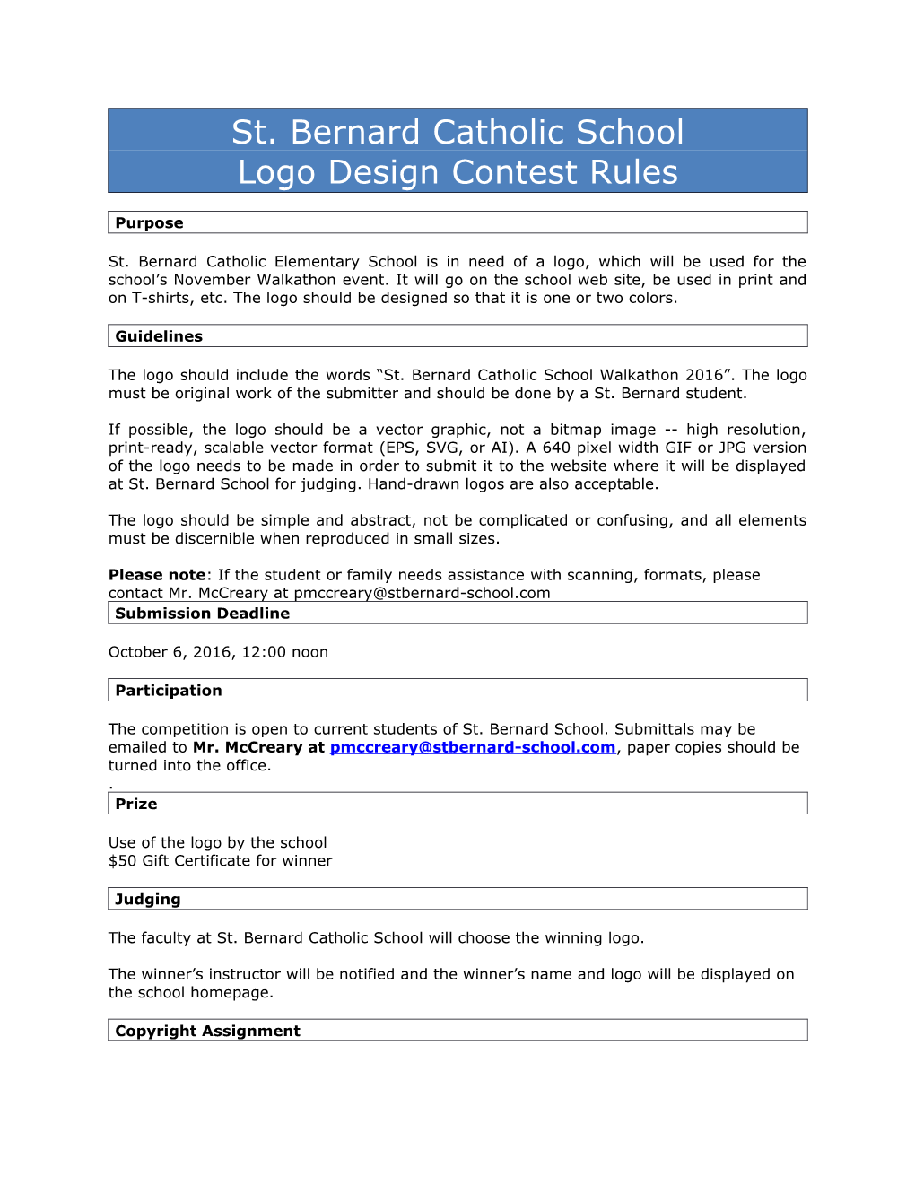Logo Design Contest Rules