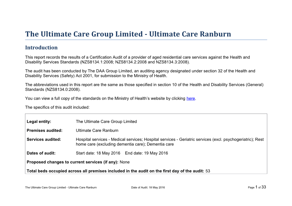 The Ultimate Care Group Limited - Ultimate Care Ranburn