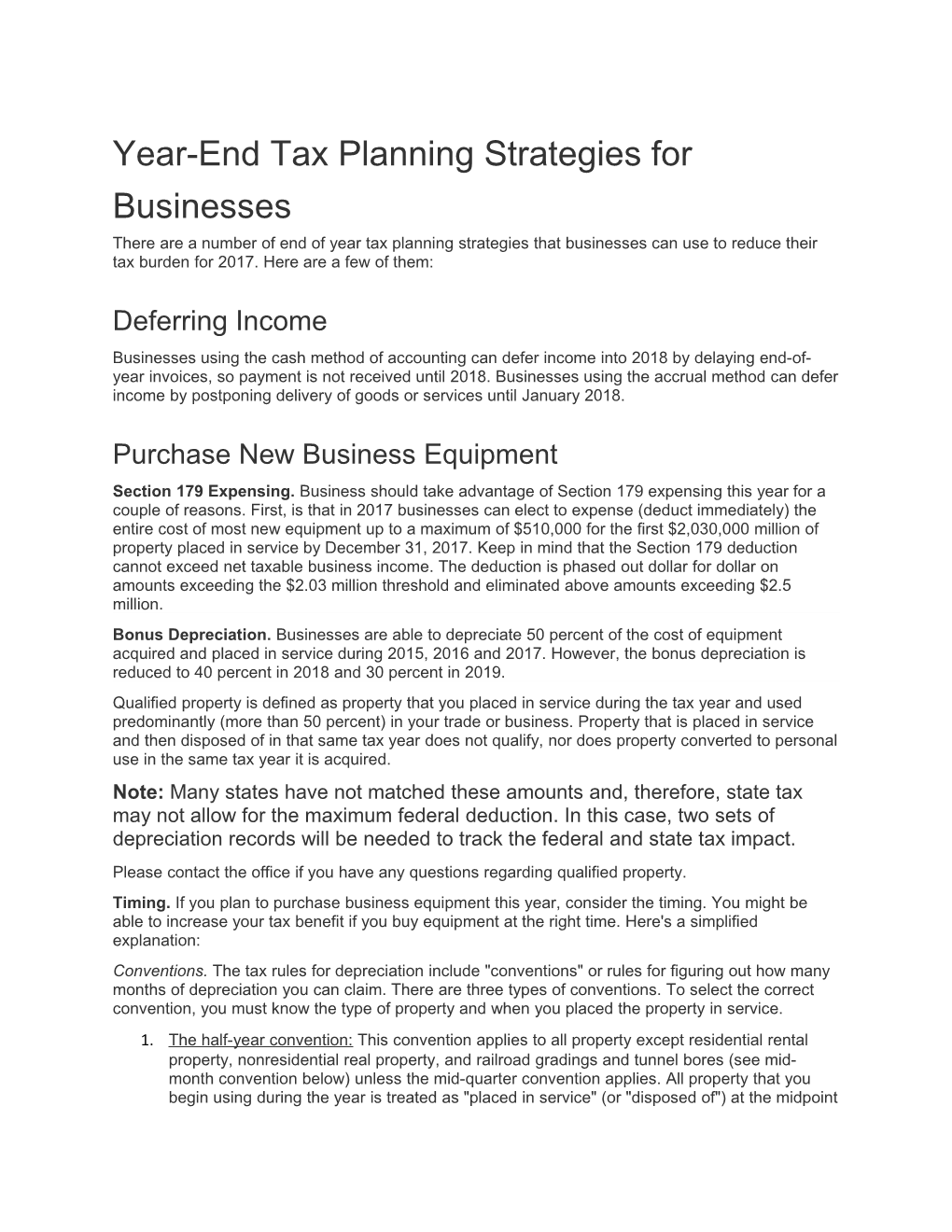 Year-End Tax Planning Strategies for Businesses