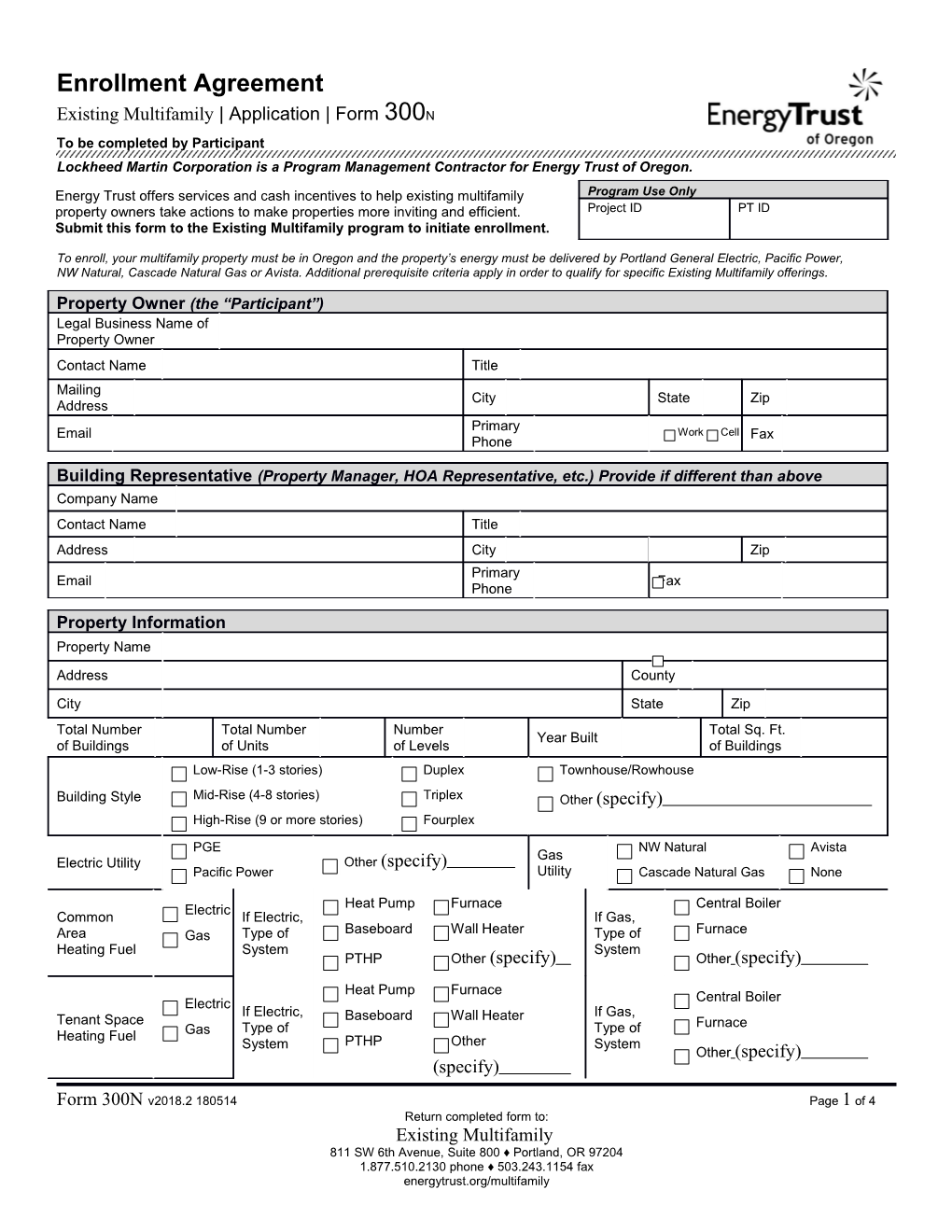 Existing Multifamily Application Form 300N