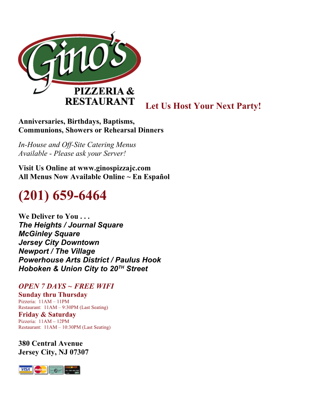 Let Us Host Your Next Party!