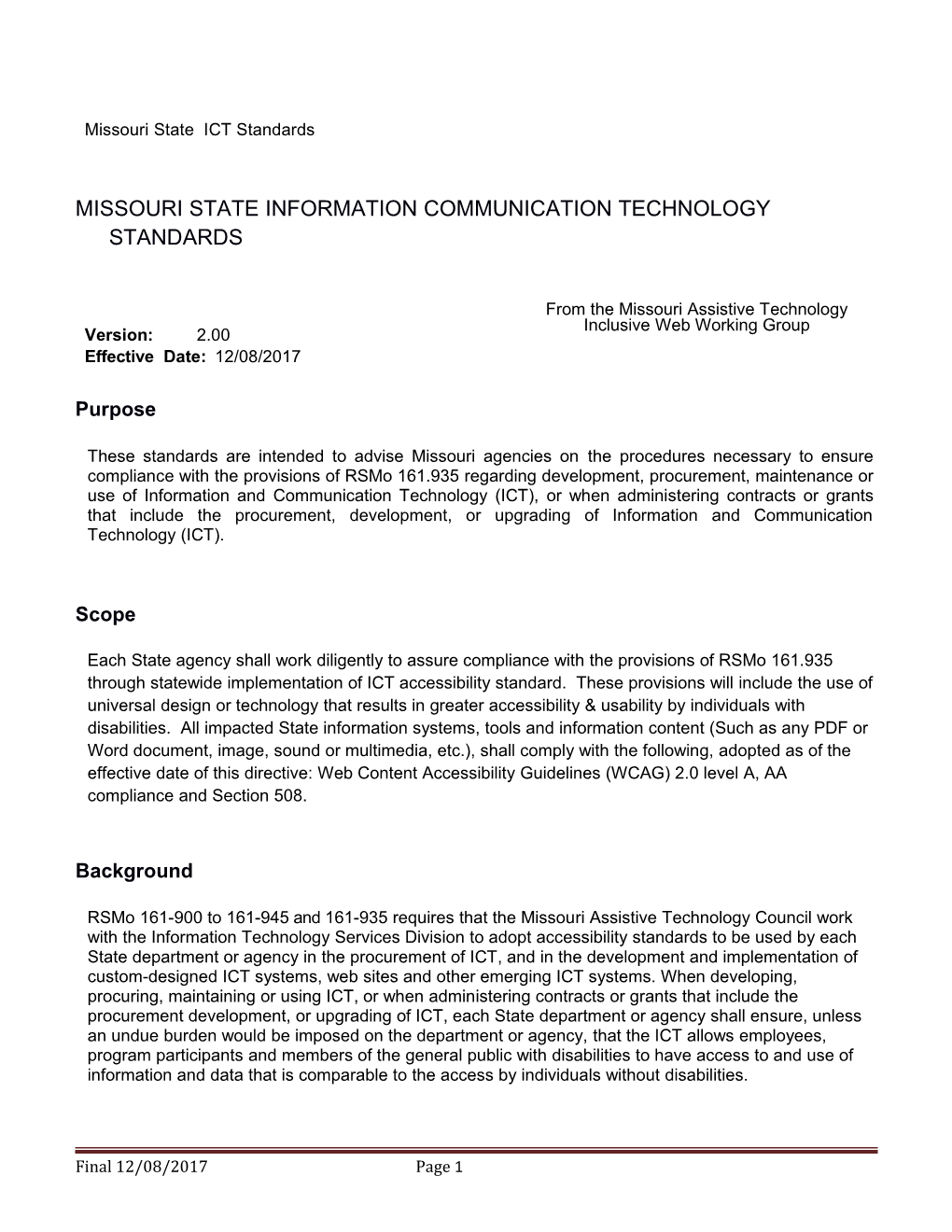 Minnesota State Accessibility Standard