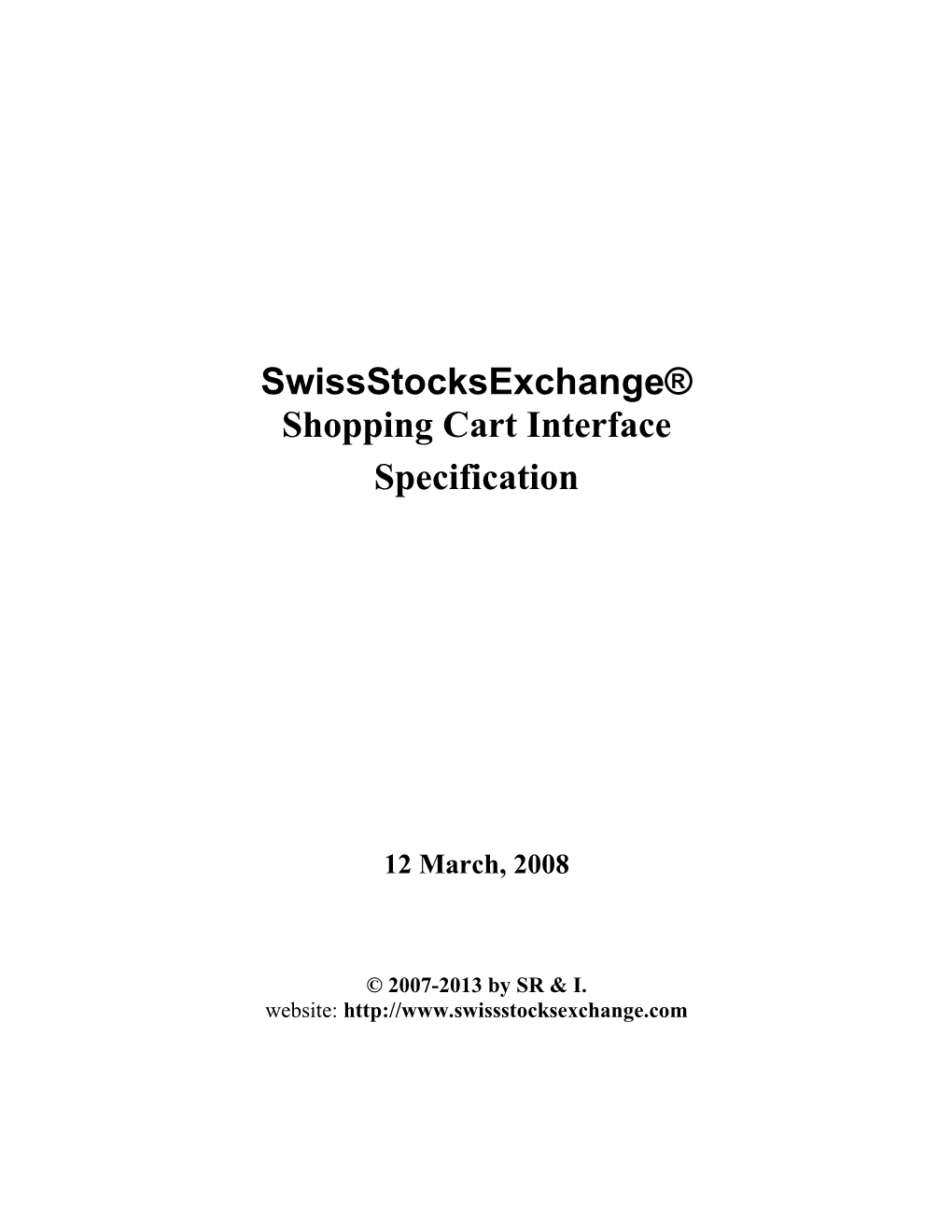 1.3Overview of Swissstocksexchange Shopping Cart Interface